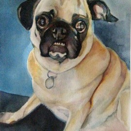 Max, Watercolor on Paper, 10" x 8", sold