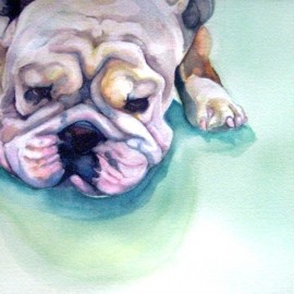 Norman, Watercolor on Paper, 14" x 10", sold