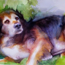 Baby, Watercolor on Paper, 14" x 10", sold