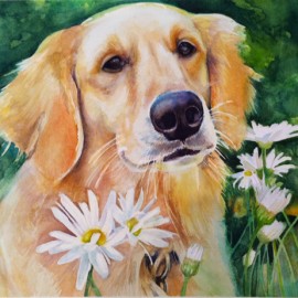Lucy, Watercolor on Paper, 14" x 10", sold